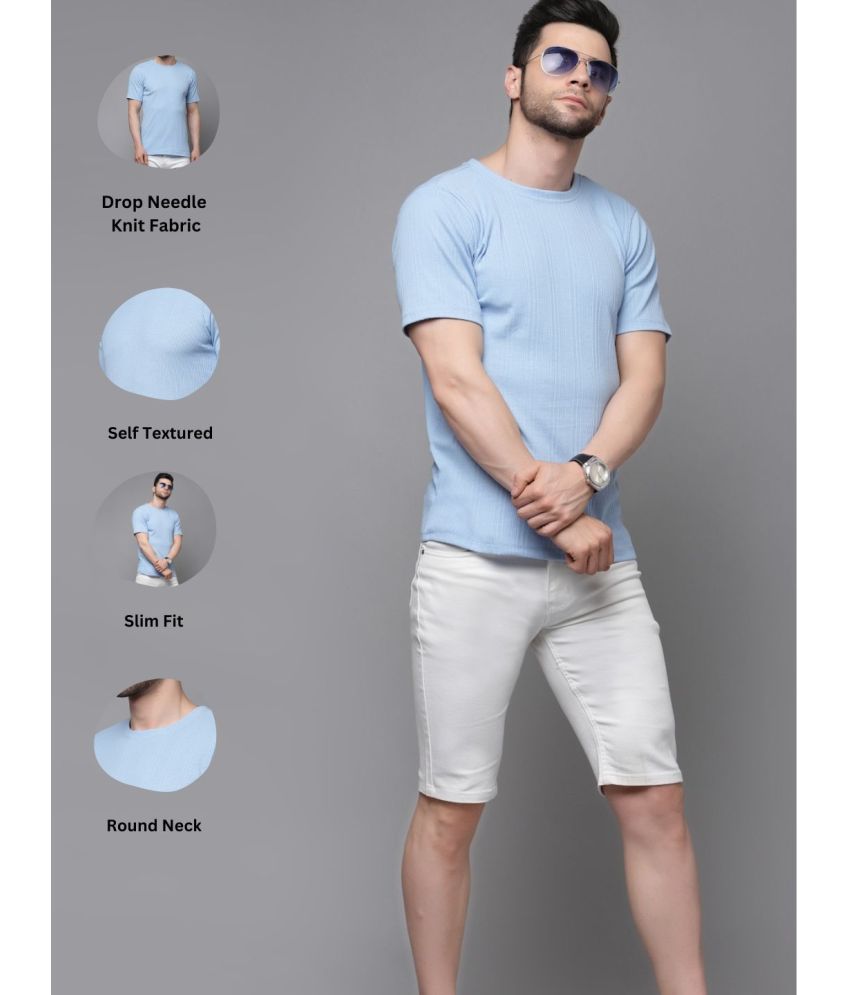     			Rigo - Blue Cotton Blend Slim Fit Men's T-Shirt ( Pack of 1 )