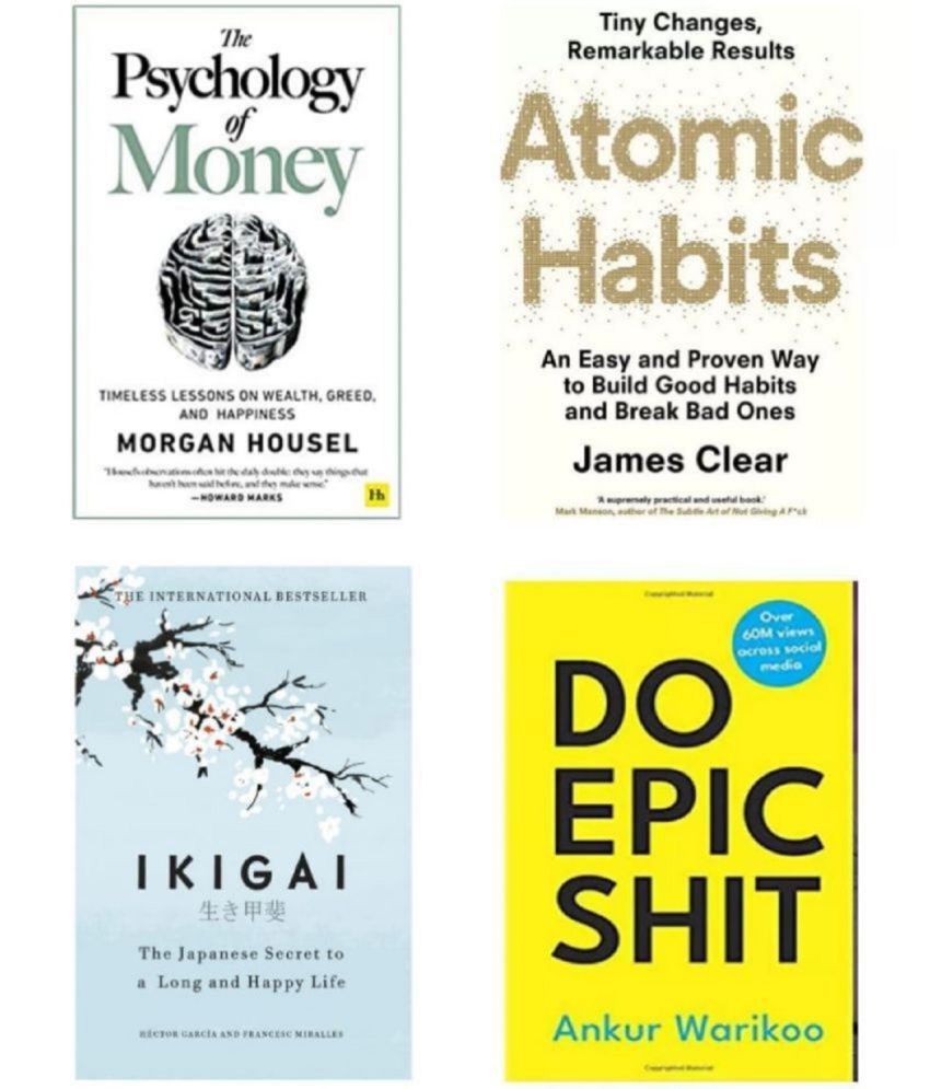     			( Combo of 4 books ) Atomic Habit + Psychology of Money + IKIGAI + Do Epic Shit