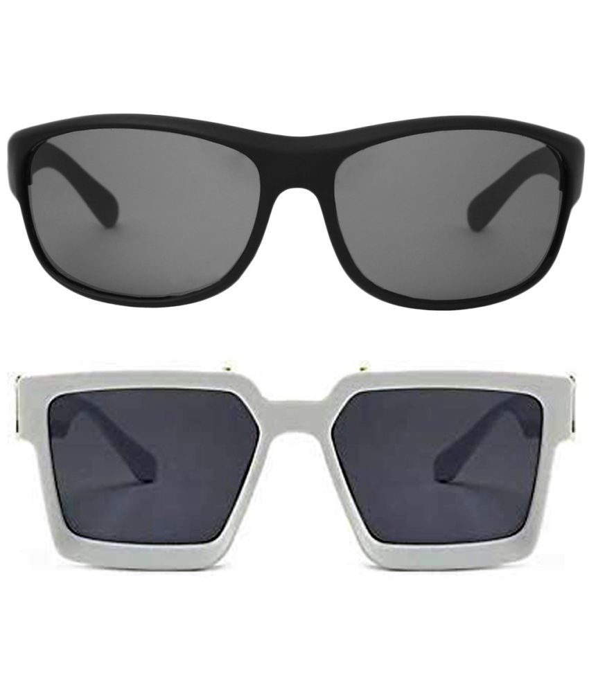     			Kanny Devis - Black Wrap Around Sunglasses ( Pack of 2 )