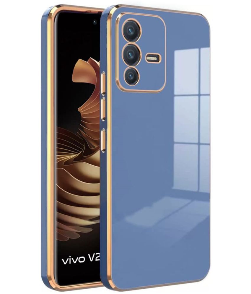     			NBOX - Blue Silicon Plain Cases Compatible For Vivo V23 Pro 5G ( Pack of 1 )