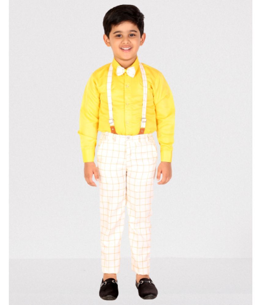     			DKGF Fashion Pack of 1 Boys Cotton Blend Shirt & Pants ( Yellow )