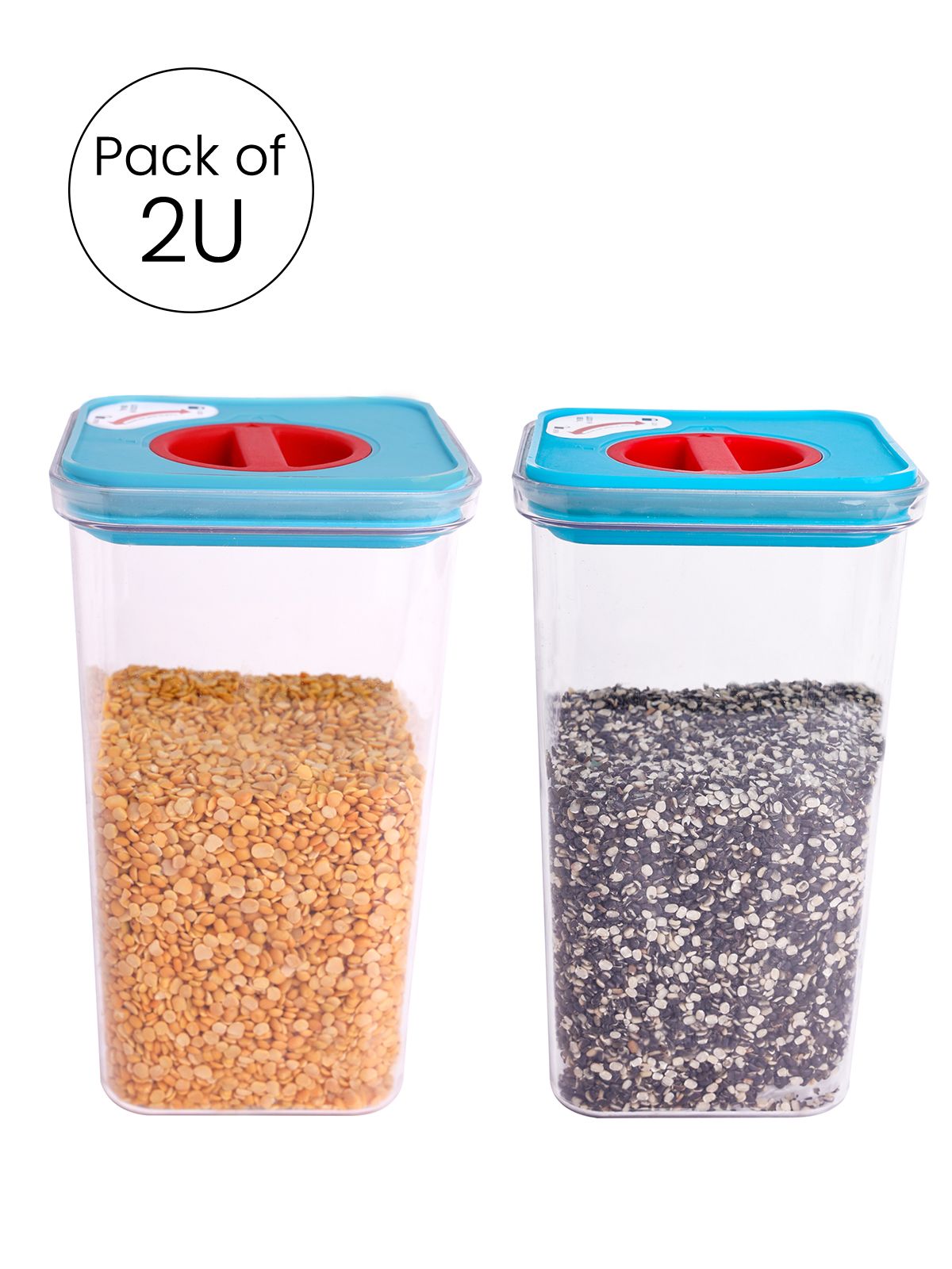     			HOMETALES Multi-purpose Container 2300ml each,Blue Lid (2U)