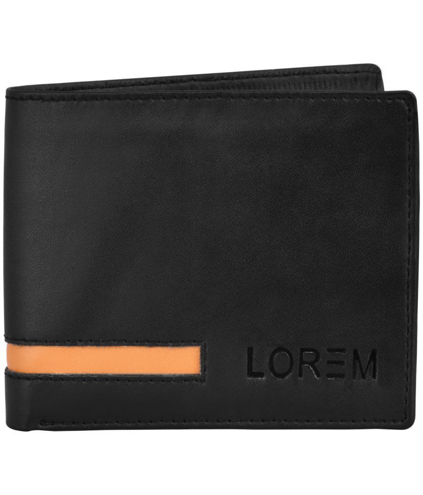     			Lorem - Black Faux Leather Men's Two Fold Wallet ( Pack of 1 )