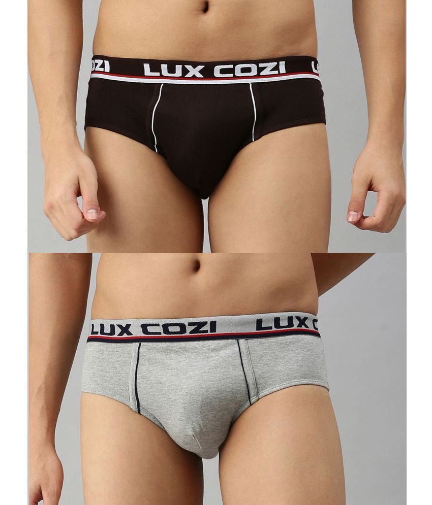     			Lux Cozi - Multicolor Bigshot Brief Cotton Men's Briefs ( Pack of 2 )