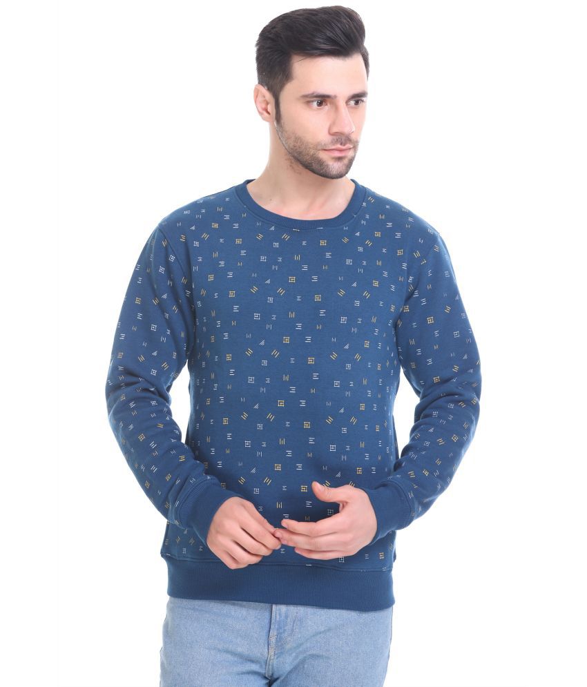     			TK TUCK INN - Blue Fleece Regular Fit Men's Sweatshirt ( Pack of 1 )