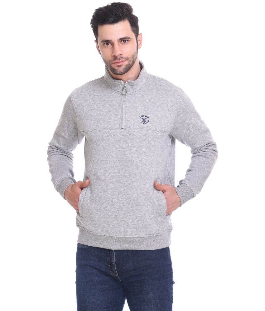     			TK TUCK INN - Grey Fleece Regular Fit Men's Sweatshirt ( Pack of 1 )