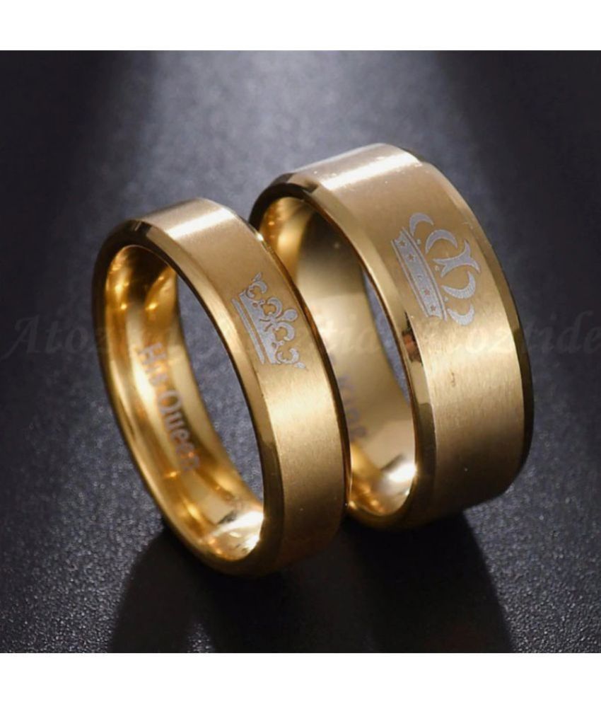     			FASHION FRILL Gold Couple Ring ( Pack of 2 )