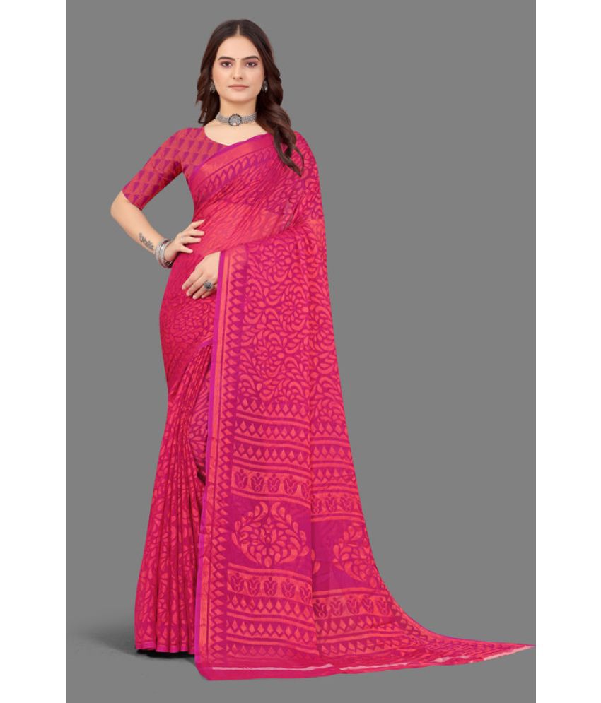     			Sitanjali - Pink Brasso Saree With Blouse Piece ( Pack of 1 )