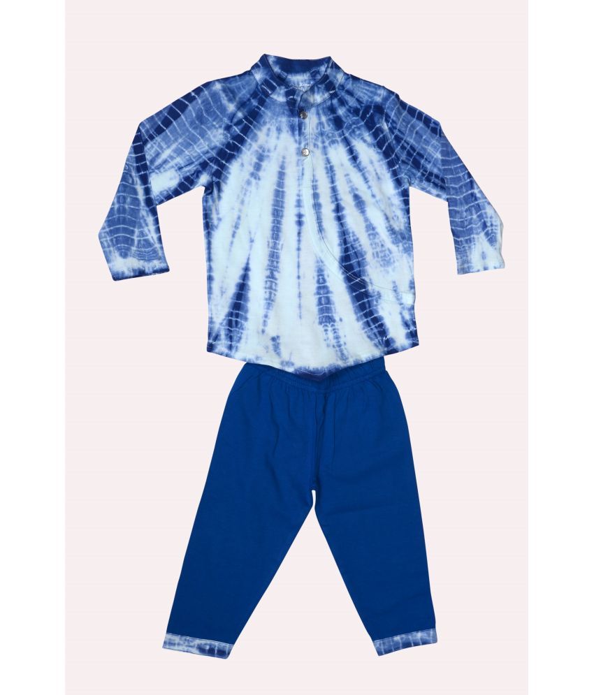     			Sweety pie Gold By Kothari Kidswear Boys 100% Cotton Single Jersy  Kurta and Pant In Lt. Blue and Royal Blue Color