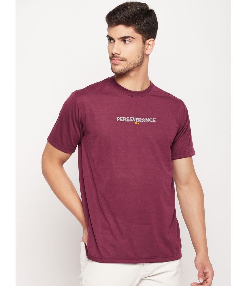     			UBX - Burgundy Cotton Blend Regular Fit Men's T-Shirt ( Pack of 1 )