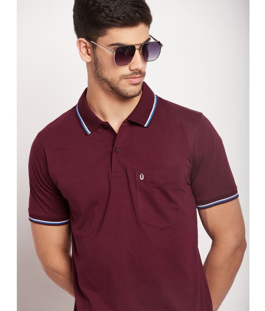     			UNIBERRY - Maroon Cotton Blend Regular Fit Men's Polo T Shirt ( Pack of 1 )