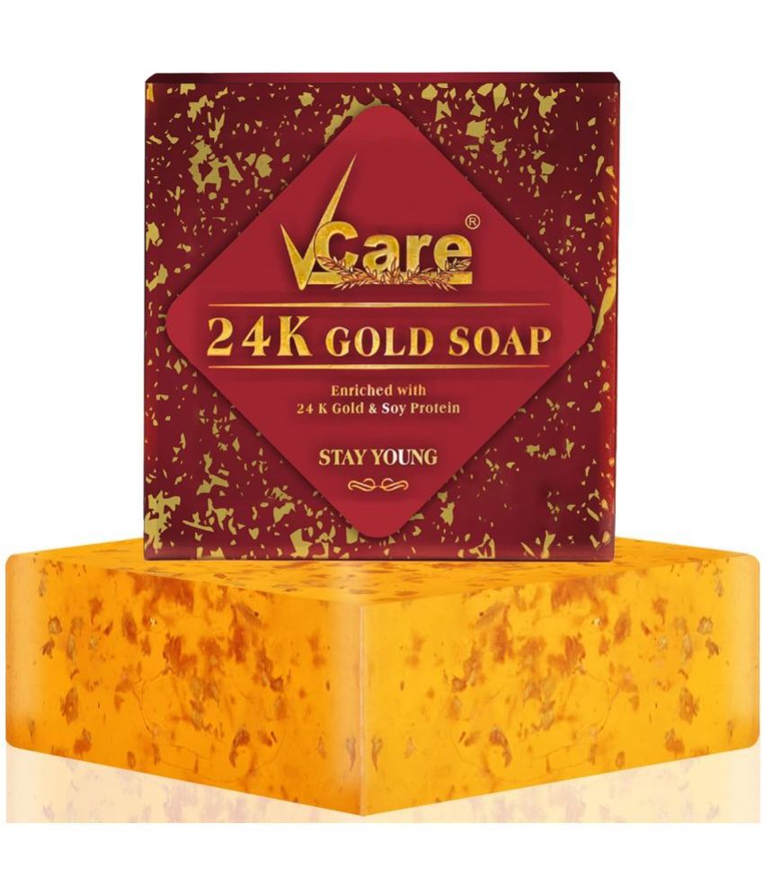     			VCare 24K Gold Soaps for Bath 125g, Best Anti Aging Soap Bar for Women and Men -Reduce Wrinkles &Exfoliates Dirt for Glowing Skin