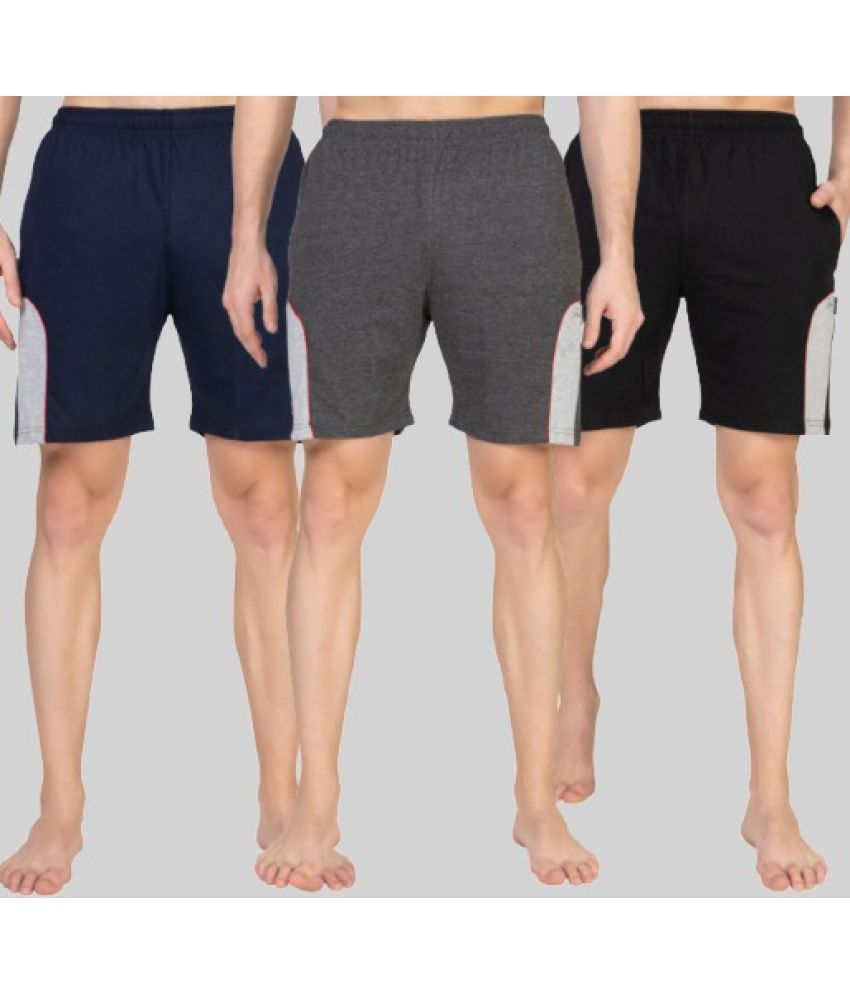     			Zeffit - Multi Cotton Blend Men's Shorts ( Pack of 3 )