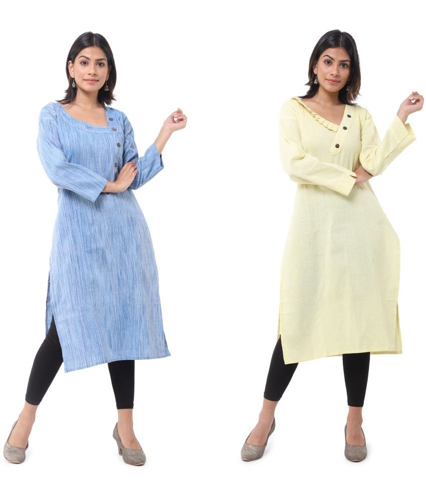     			DESHBANDHU DBK - Multicolor Cotton Women's Straight Kurti ( Pack of 2 )