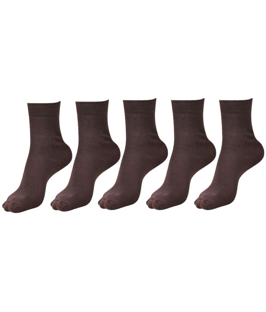     			Dollar - Brown Cotton Boy's School Socks ( Pack of 5 )