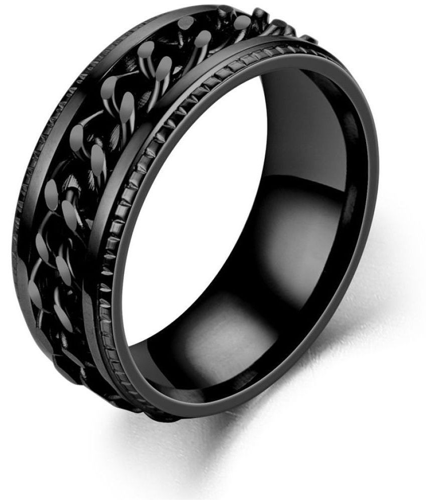     			FASHION FRILL - Black Rings ( Pack of 1 )