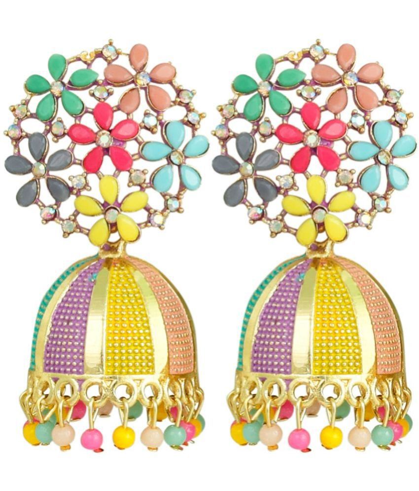     			FASHION FRILL - Multi Color Jhumki Earrings ( Pack of 1 )