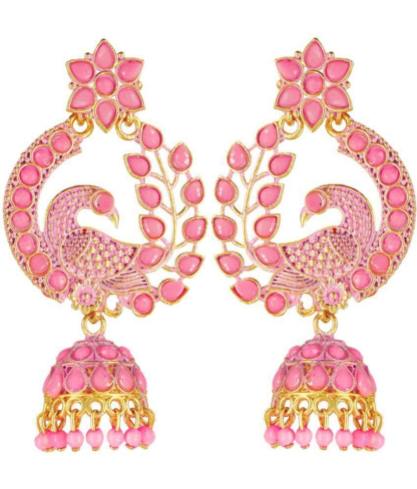     			FASHION FRILL - Pink Drop Earrings ( Pack of 1 )