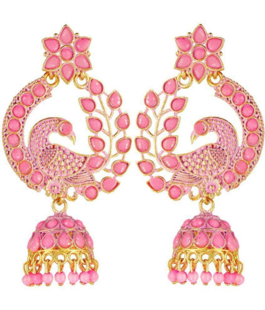     			FASHION FRILL - Pink Drop Earrings ( Pack of 1 )