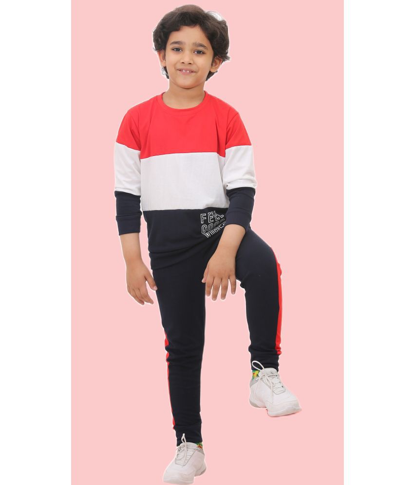     			Rydho - Red Cotton Boys T-Shirt & Trackpants ( Pack of 1 )