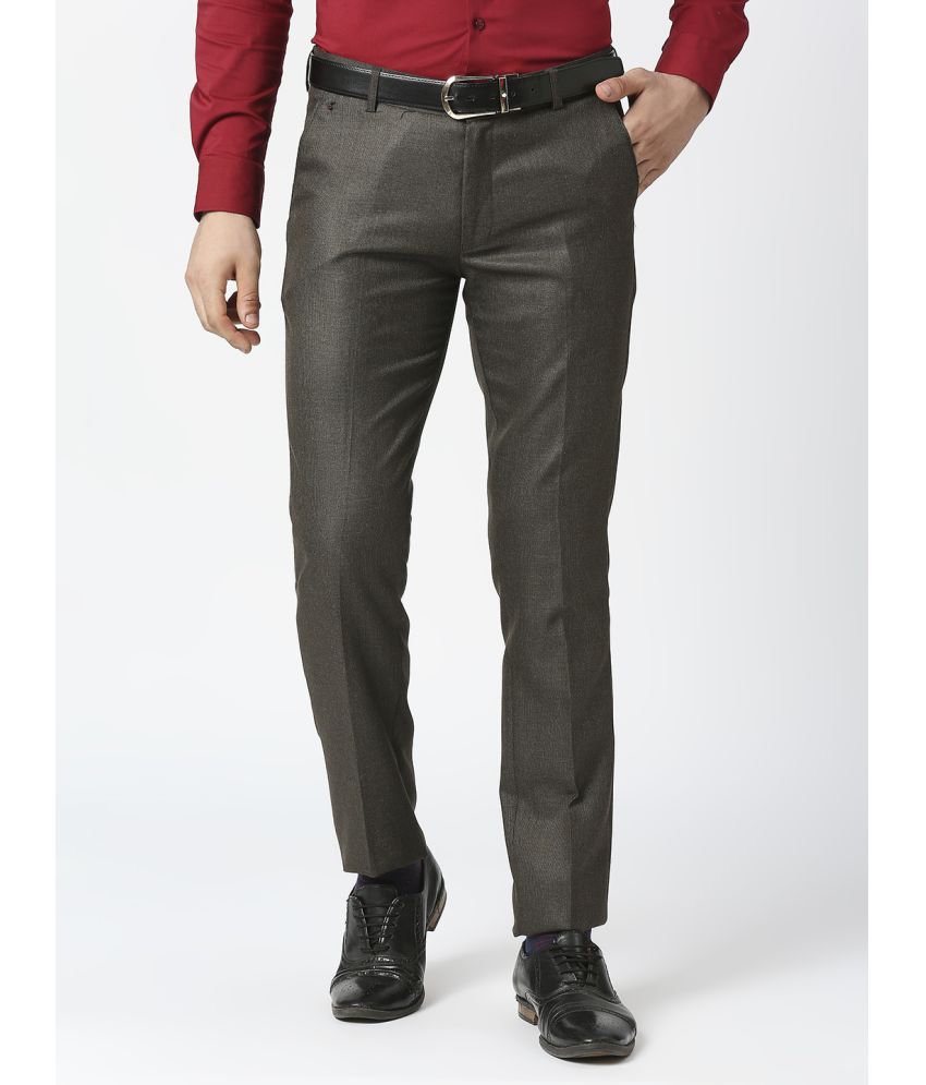     			Solemio Brown Regular Formal Trouser ( Pack of 1 )