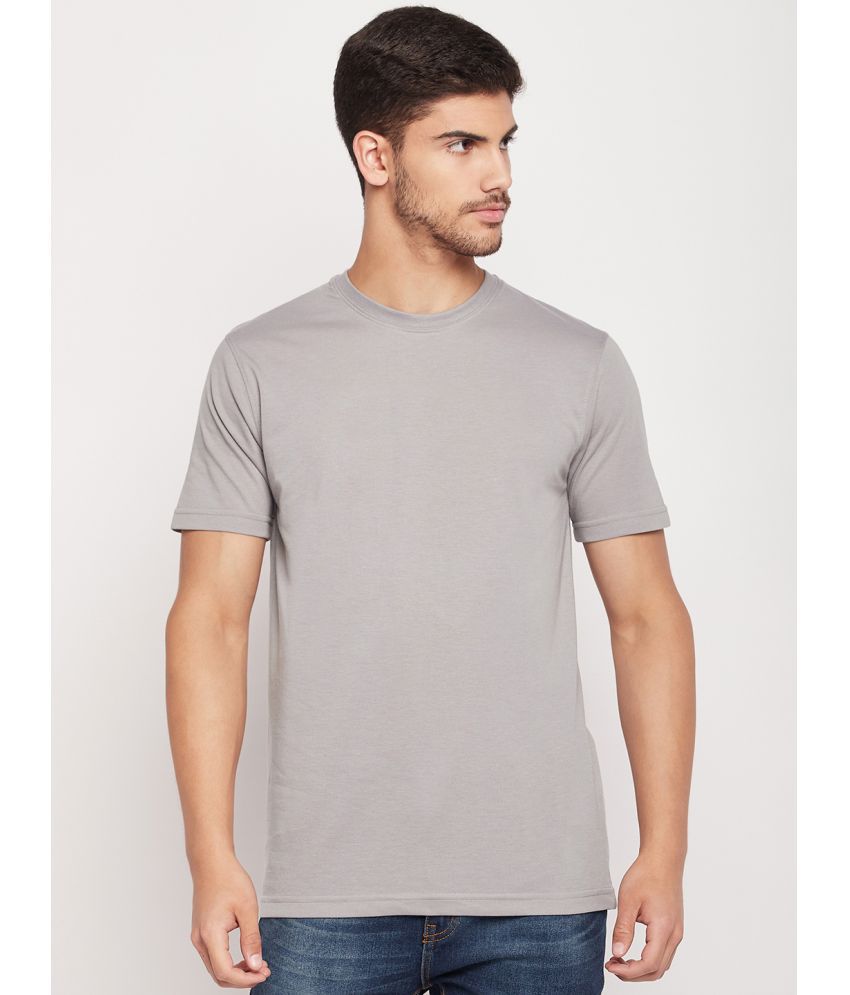     			UNIBERRY - Medium Grey Cotton Blend Regular Fit Men's T-Shirt ( Pack of 1 )