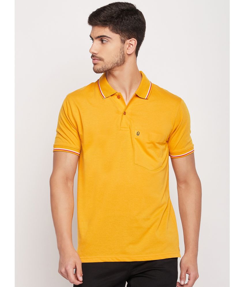     			UNIBERRY - Mustard Cotton Blend Regular Fit Men's Polo T Shirt ( Pack of 1 )