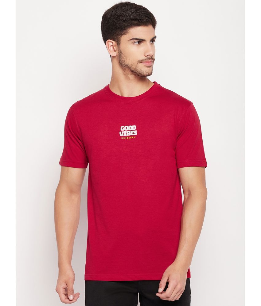     			UNIBERRY - Red Cotton Blend Regular Fit Men's T-Shirt ( Pack of 1 )