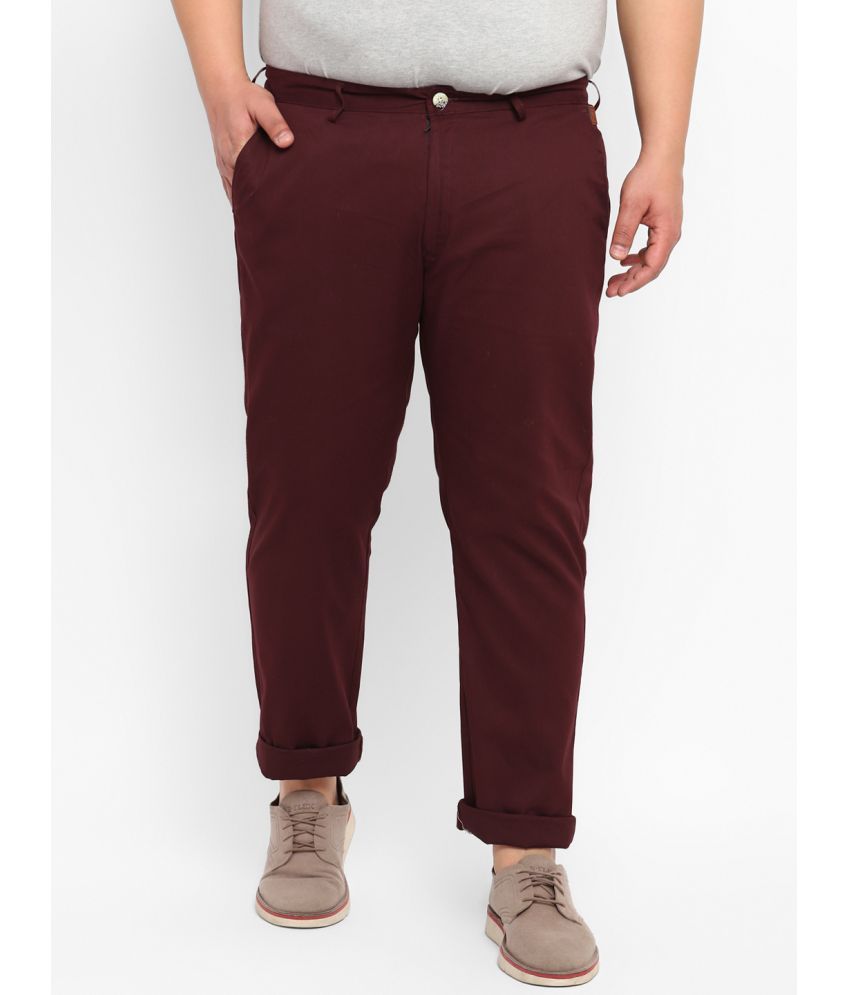     			Urbano Plus Maroon Regular Chinos ( Pack of 1 )