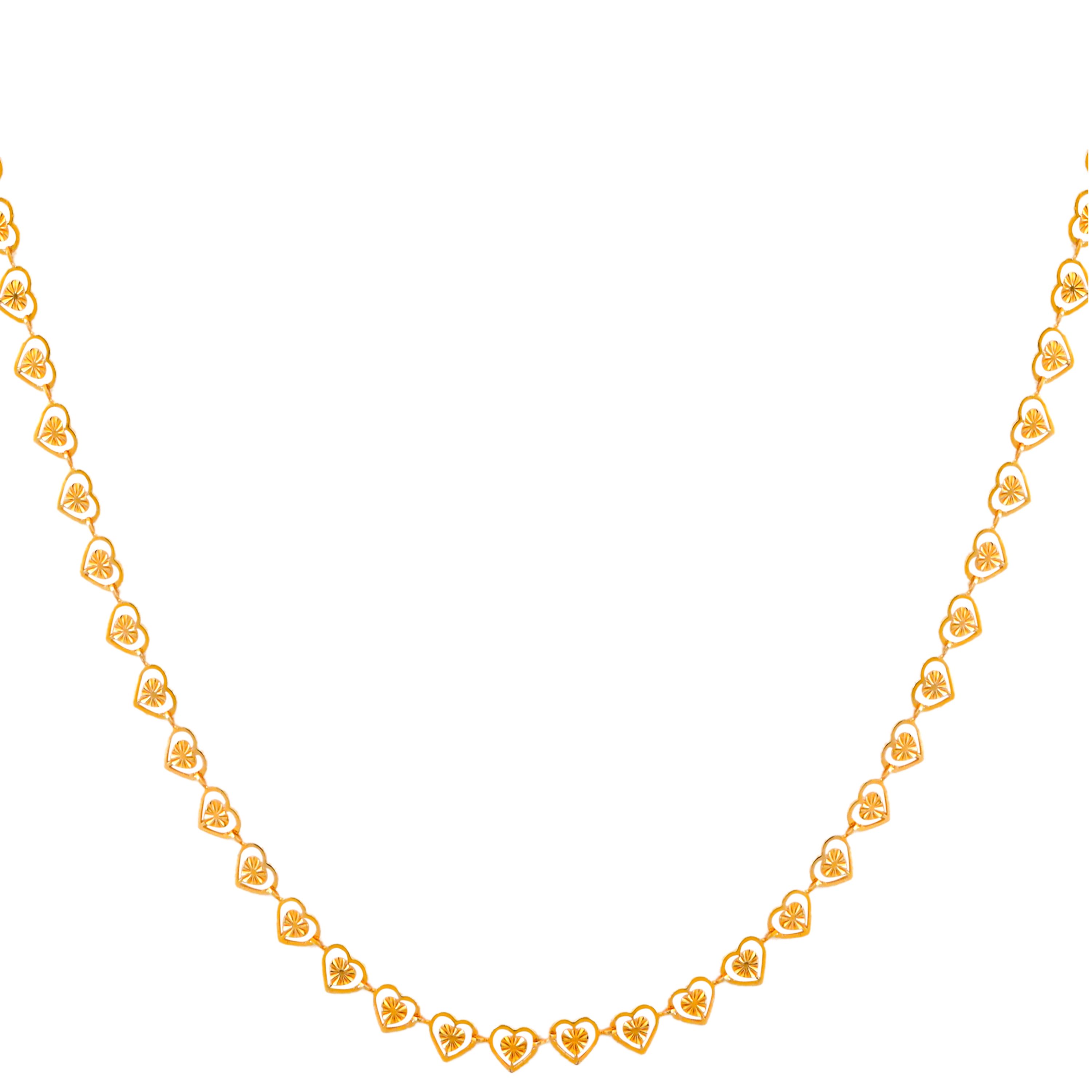     			FASHION FRILL Gold Plated Chain ( Set of 2 )