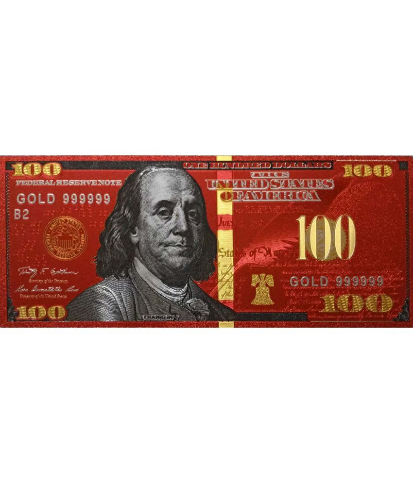     			Hop n Shop - New 100 US Dollar Bill 24Kt Gold Plated 1 Paper currency & Bank notes