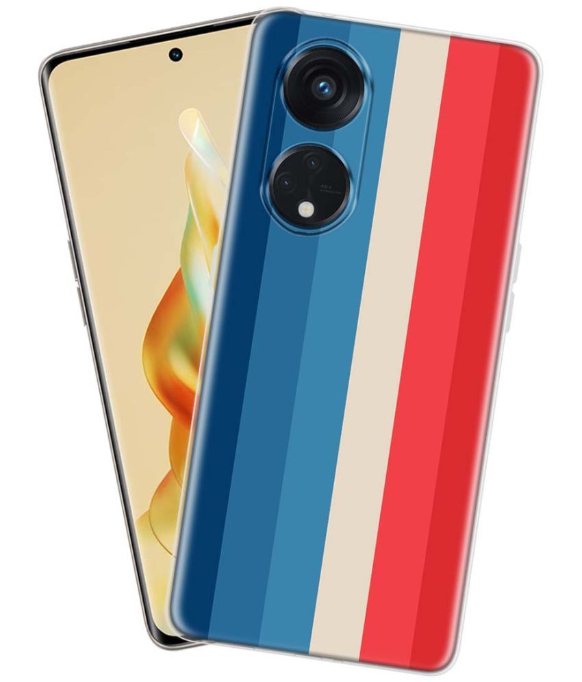     			NBOX - Multicolor Silicon Printed Back Cover Compatible For Oppo Reno 8T 5G ( Pack of 1 )