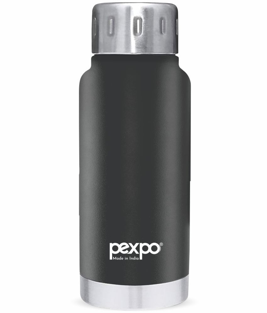     			Pexpo 300ml 24 Hrs Hot and Cold Flask, Cameo Vacuum insulated Bottle (Pack of 1, Black )