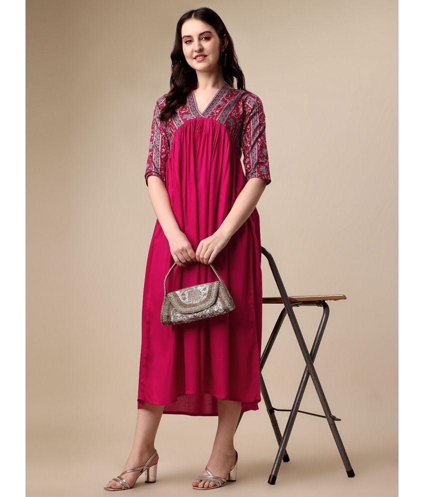     			Sheetal associates - Pink Viscose Women's Fit & Flare Dress ( Pack of 1 )