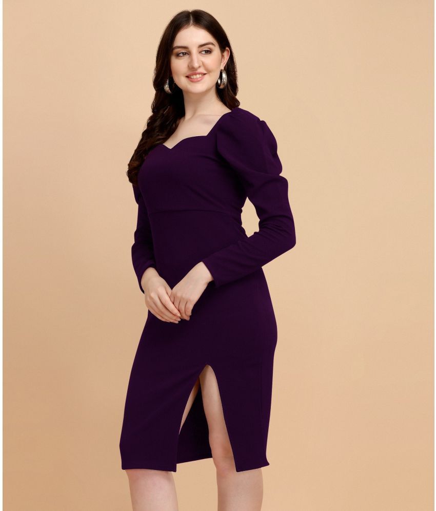     			Sheetal associates - Purple Polyester Blend Women's Bodycon Dress ( Pack of 1 )