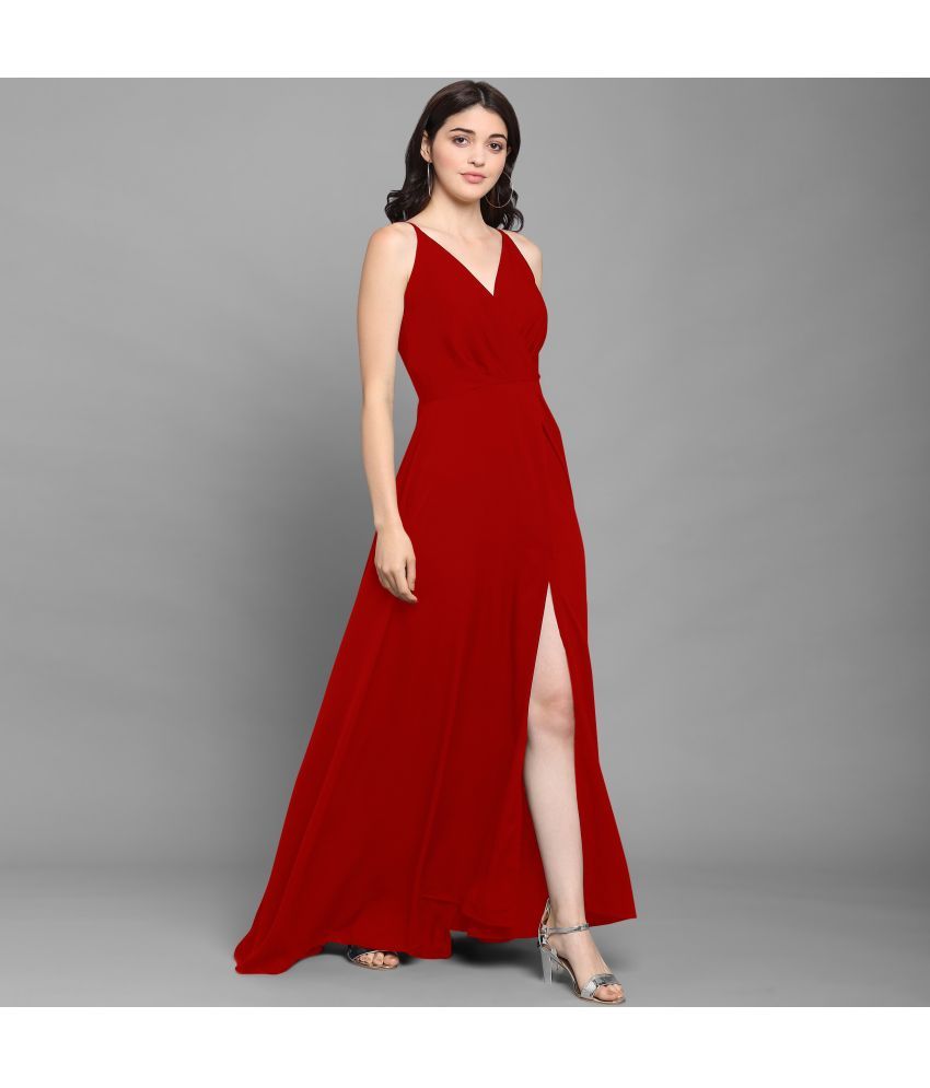     			Sheetal associates - Red Crepe Women's Fit & Flare Dress ( Pack of 1 )