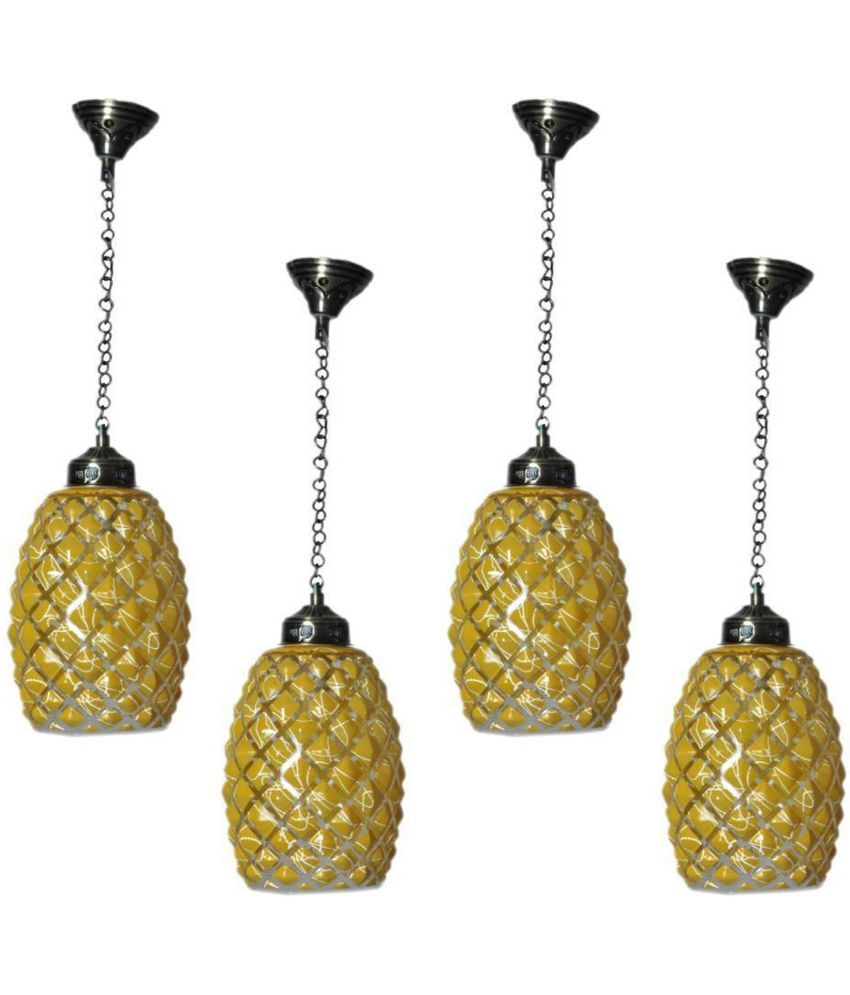     			Somil Glass Ceiling Light Pendant Yellow - Pack of 4