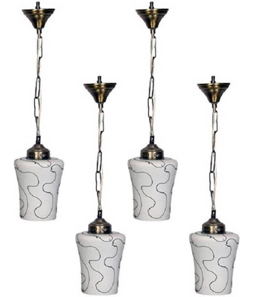     			Somil Glass Ceiling Light Pendant White - Pack of 4