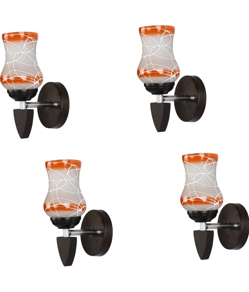     			Somil - Orange Wallchiere ( Pack of 4 )