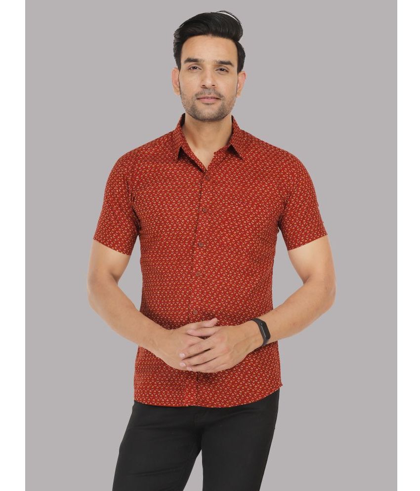     			ravishree - Red Cotton Blend Regular Fit Men's Casual Shirt ( Pack of 1 )