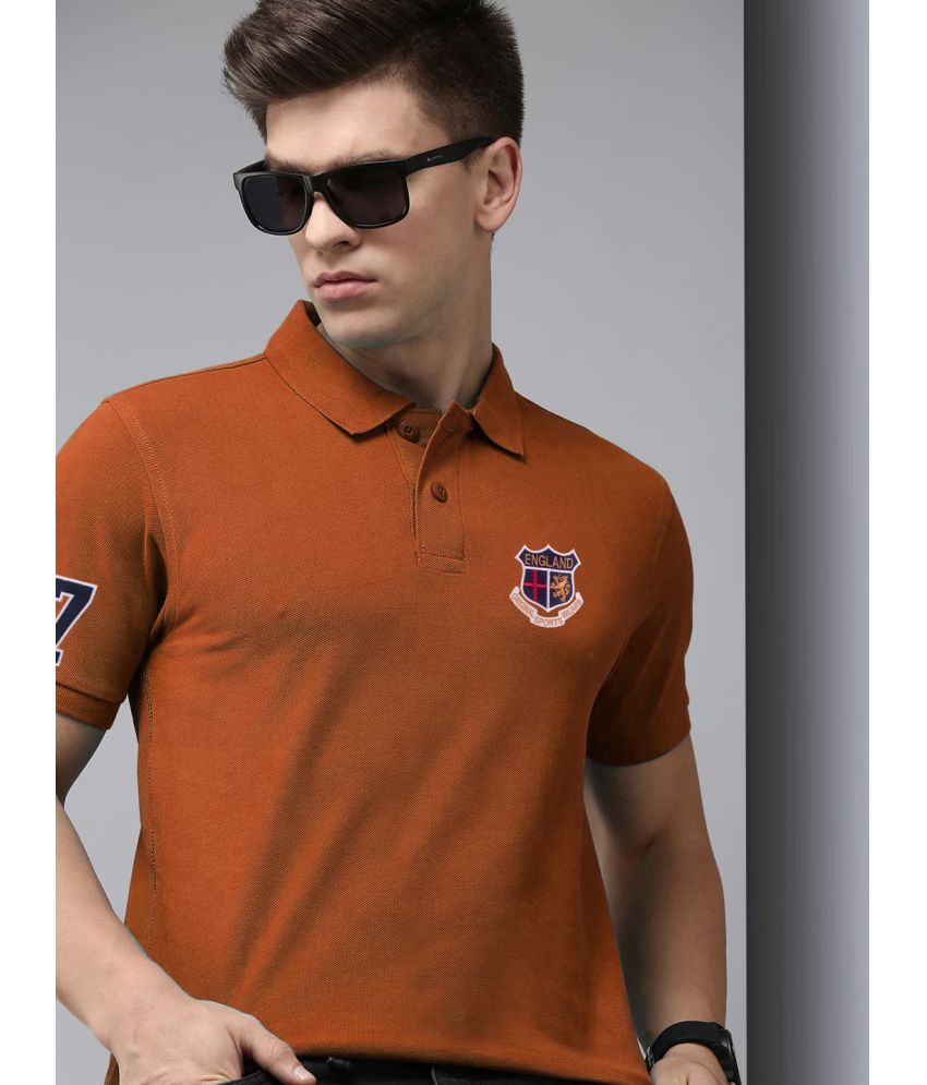     			ADORATE - Rust Cotton Blend Regular Fit Men's Polo T Shirt ( Pack of 1 )