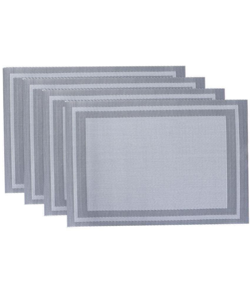     			HOKIPO PVC Abstract Rectangle Table Mats ( 45 cm x 30 cm ) Pack of 4 - Gray