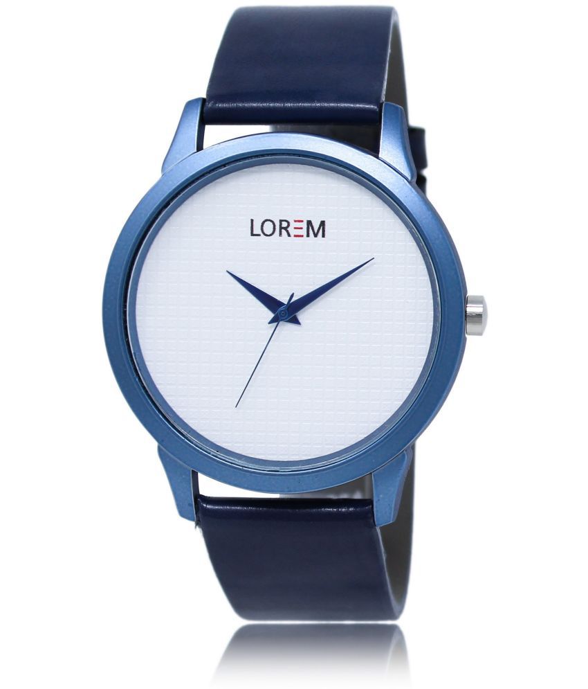     			Lorem - Blue Leather Analog Men's Watch