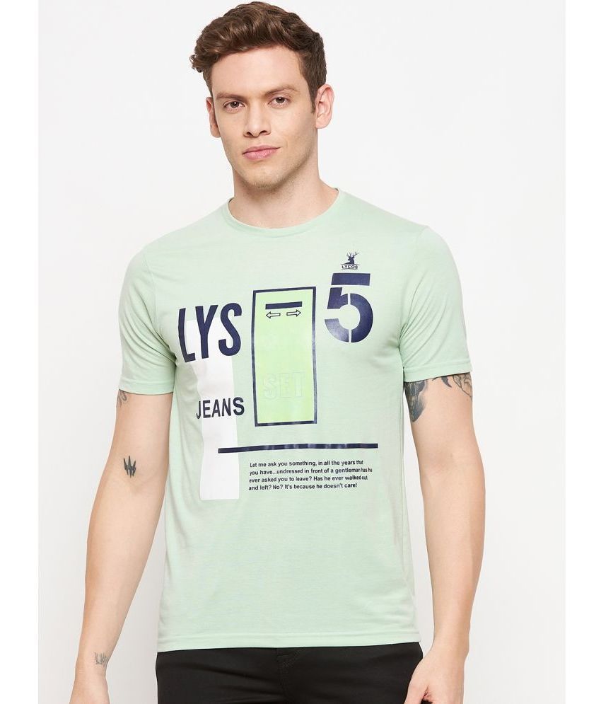     			Lycos Pack of 1 Cotton Blend Regular Fit Men's T-Shirt ( Sea Green )