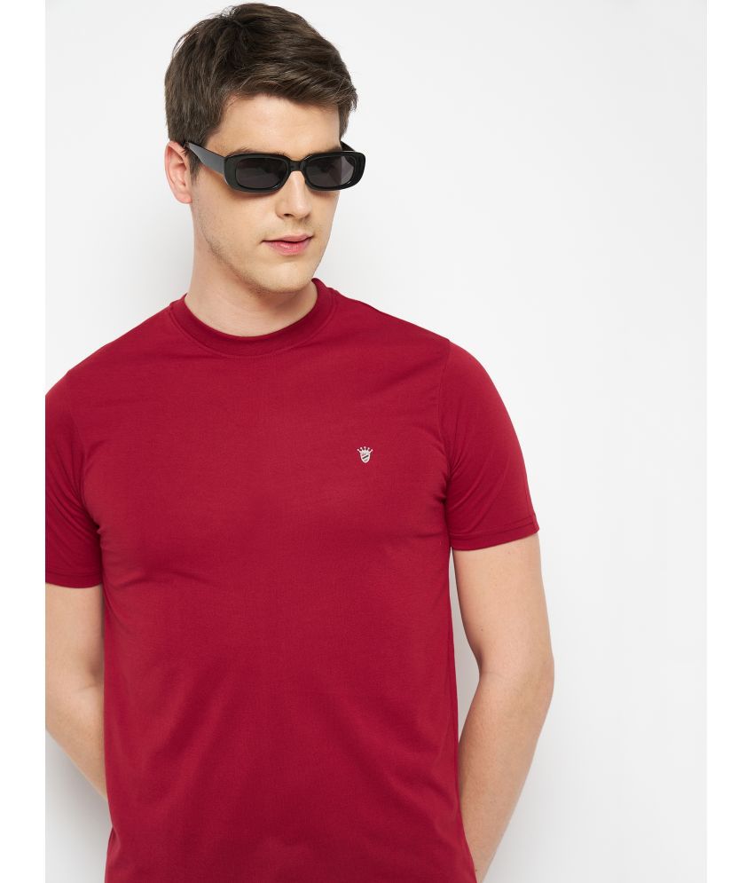     			RELANE - Maroon Cotton Blend Regular Fit Men's T-Shirt ( Pack of 1 )