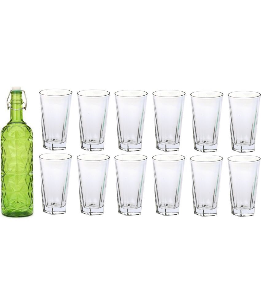     			Somil - Glass & Bottle Drinks Serving Lemon Set Green Water Bottle 1000 mL ( Set of 1 )