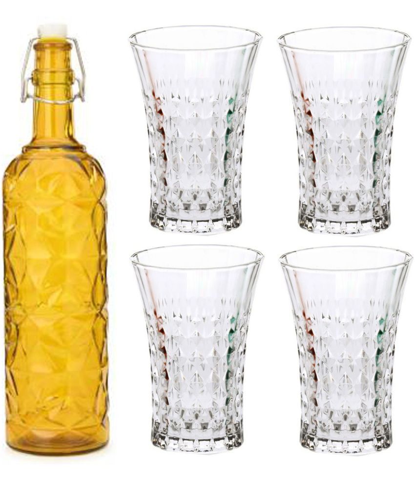     			Somil - Glass & Bottle Drinks Serving Lemon Set Yellow Water Bottle 1000 mL ( Set of 1 )