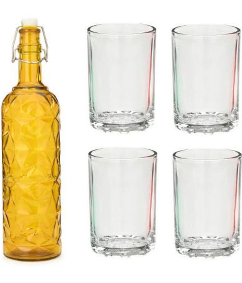     			Somil - Glass & Bottle Drinks Serving Lemon Set Yellow Water Bottle 1000 mL ( Set of 1 )