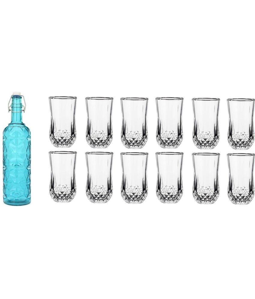     			Somil - Glass & Bottle Drinks Serving Lemon Set Blue Water Bottle 1000 mL ( Set of 1 )