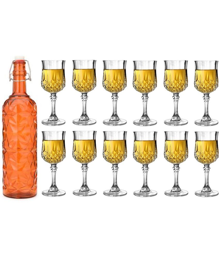     			Somil - Glass & Bottle Drinks Serving Lemon Set Orange Water Bottle 1000 mL ( Set of 1 )